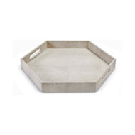 Regina Andrew Shagreen Hex Tray - Ivory Grey