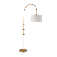 Regina Andrew Arc Floor Lamp With Fabric Shade - Natural Brass