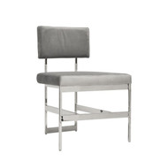 Worlds Away Shaw Chair - Nickel/Grey Velvet (Closeout)