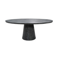 Worlds Away Jefferson Dining Table - Black Cerused Oak