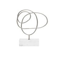 Worlds Away Wilkes Sculpture - Whilte Marble/Silver (Closeout)