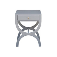 Worlds Away Alexis Side Table - Grey Lacquer