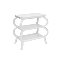 Worlds Away Olive Side Table - White Lacquer