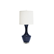 Worlds Away Bridget Table Lamp - Ceramic/Navy/White Linen