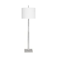 Worlds Away Doyle Floor Lamp - Silver Leaf/White Linen (Closeout)