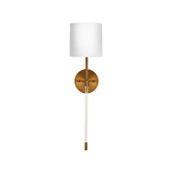Worlds Away Bristow Sconce - Acrylic/Antique Brass/White Linen