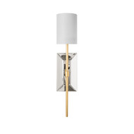 Worlds Away Virginia Sconce - Gold Leaf/White Linen