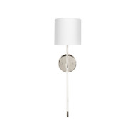 Worlds Away Bristow Sconce - Acrylic/Nickel/White Linen