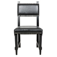 Noir Kerouac Chair With Leather - Distressed Black
