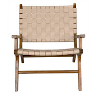 Noir Kamara Arm Chair - Teak With Leather