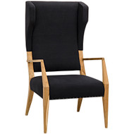 Noir Narciso Chair - Teak With Black Woven Fabric