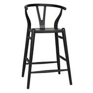 Noir Zola Counter Stool - Charcoal Black