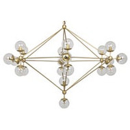 Noir Pluto Chandelier - Large - Metal With Brass Finish And Glass