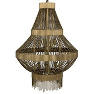 Noir Domo Chandelier - Steel And Metal Beads With Brass Finish