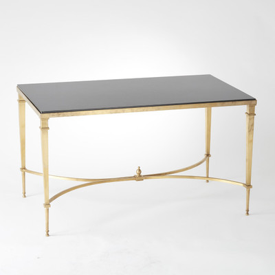 Global Views French Square Leg Cocktail Table - Brass