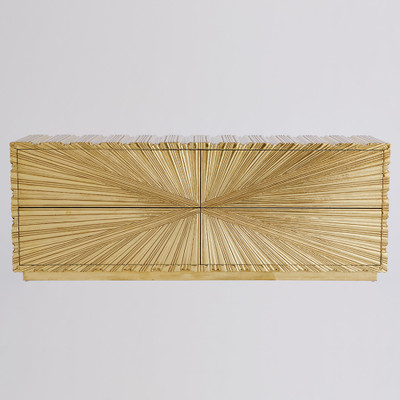 Global Views Linenfold Cabinet - Brass