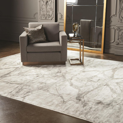 Global Views Mirror Match Marble Rug - Neutrals 5 x 8