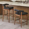 Global Views Moderno Bar Stool - Black Marble Leather