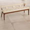 Global Views Moderno Bench - Ivory Marble Leather