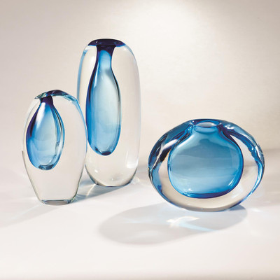 Global Views Off Set Vase - Light Blue - Sm