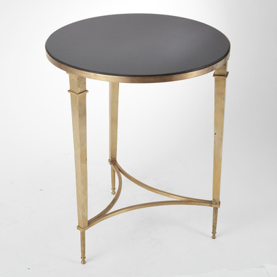 Global Views Round French Square Leg Table - Brass