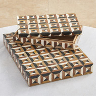 Global Views Triangle Marquetry Box - Lg