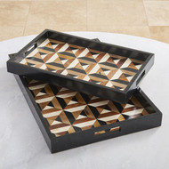 Global Views Triangle Marquetry Tray - Lg