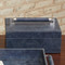 Global Views Wrapped Leather Handle Box - Blue Wash