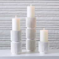 Studio A Channel Pillar Holder - White MarbleLg
