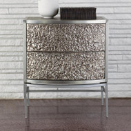 Studio A Crinkle Bedside Chest - Nickel/Antique Nickel