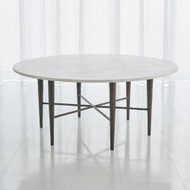Studio A Hammered Cocktail Table - Bronze w/White Marble