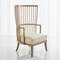 Studio A Spindle Wing Chair - Beige Leather