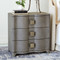 Studio A Toile Linen Bedside Chest - Grey