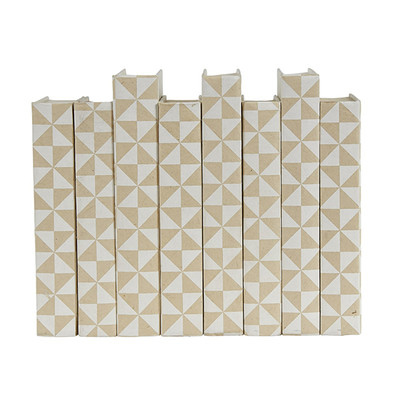 E Lawrence White Geometric Pattern On Cream Background