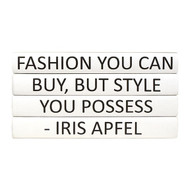 E Lawrence Quotations Series: Iris Apfel "Fashion You Can Buy..." 4 Vol.