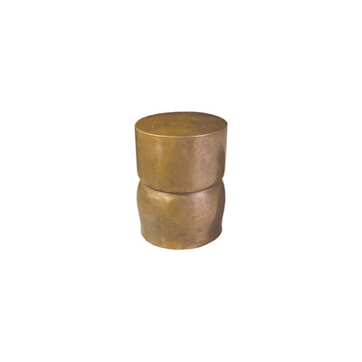 Phillips Collection Carved Stool, Polished Bronze