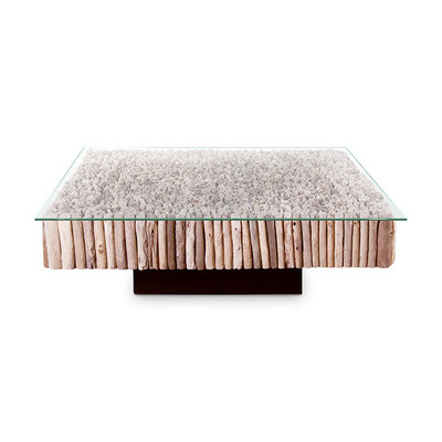 Phillips Collection Manhattan Coffee Table, Square, with Glass