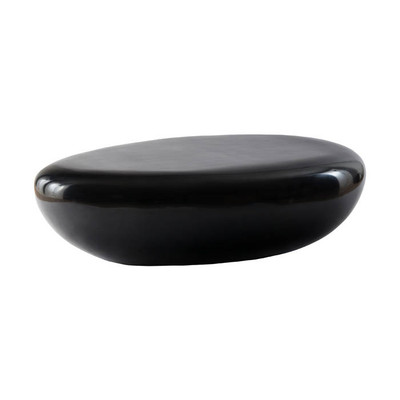 Phillips Collection River Stone Coffee Table, Gel Coat Black, LG