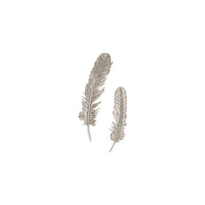 Phillips Collection Feathers Wall Art, Silver Leaf, Set of 2