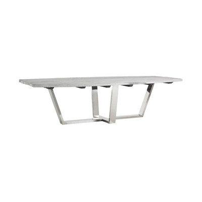 Phillips Collection Scaffolding Dining Table, Polished Stainless Steel Base