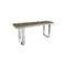 Phillips Collection Shell Console Table, Glass Top, Stainless Steel Legs