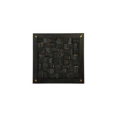 Phillips Collection Distressed Blocks Wall Tile, Wood, Glass, Black with Gold Leaf