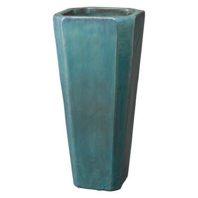 Tall Square Planter - Teal