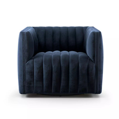 Four Hands Augustine Swivel Chair - Sapphire Navy