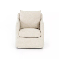 Four Hands Banks Slipcover Swivel Chair - Cambric Ivory