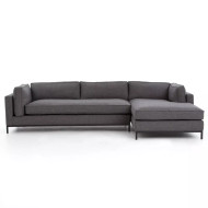 Four Hands Grammercy 2 - Piece Chaise Sectional - Right Chaise - Bennett Charcoal