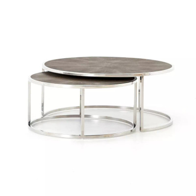 Four Hands Shagreen Nesting Coffee Table - Brown