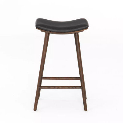 Four Hands Union Bar Stool - Distressed Black - Warm Parawood