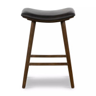 Four Hands Union Counter Stool - Distressed Black - Warm Parawood