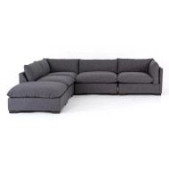 Four Hands Westwood 4 - Piece Sectional - Right Facing W/ Ottoman - Bennett Charcoal